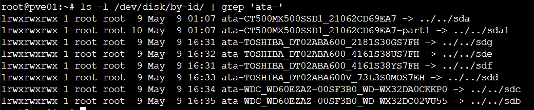 HDDのID確認